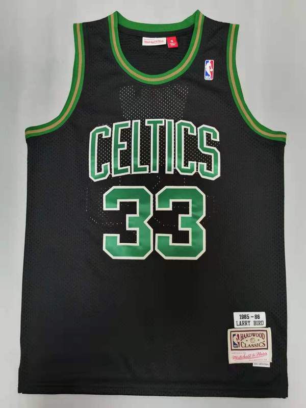 Men Boston Celtics #33 Bird Black Throwback Best mesh 2021 NBA Jersey